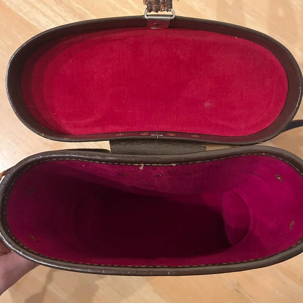 Vintage leather binoculars case